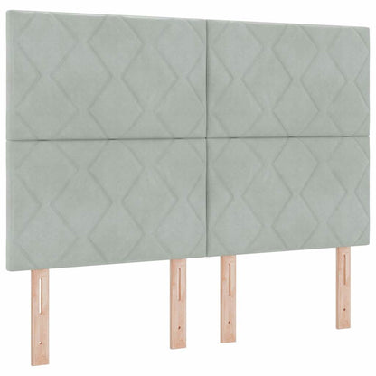 Letto a molle con testiera Grigio chiaro 200 x 160 cm Velluto | homemem39
