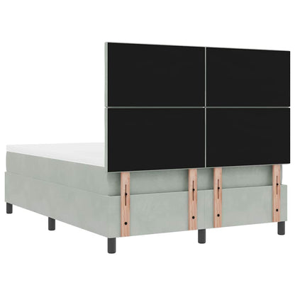 Letto a molle con testiera Grigio chiaro 200 x 160 cm Velluto | homemem39