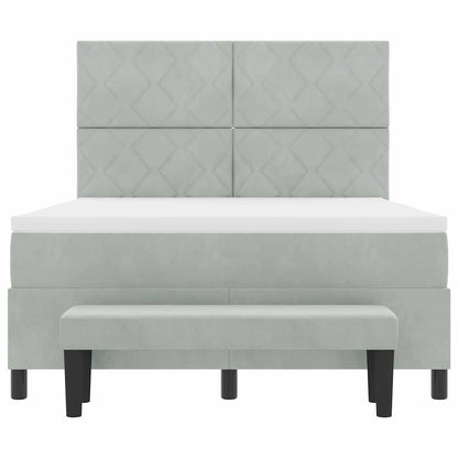 Letto a molle con testiera Grigio chiaro 200 x 160 cm Velluto | homemem39
