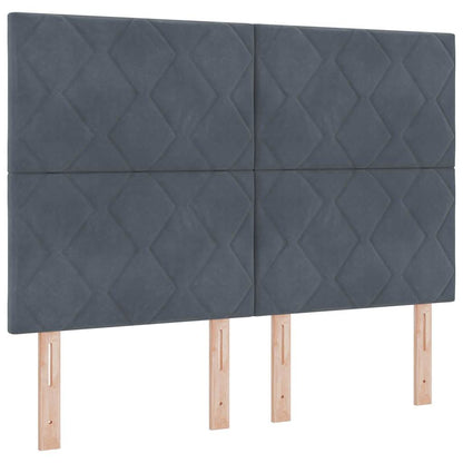 Letto a molle con testiera Grigio scuro 200 x 160 cm Velluto | homemem39