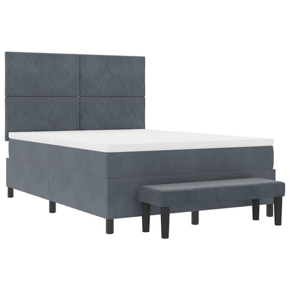 Letto a molle con testiera Grigio scuro 200 x 160 cm Velluto | homemem39