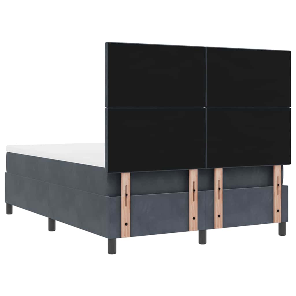 Letto a molle con testiera Grigio scuro 200 x 160 cm Velluto | homemem39