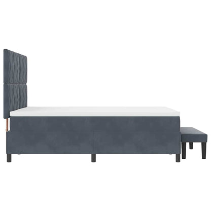 Letto a molle con testiera Grigio scuro 200 x 160 cm Velluto | homemem39