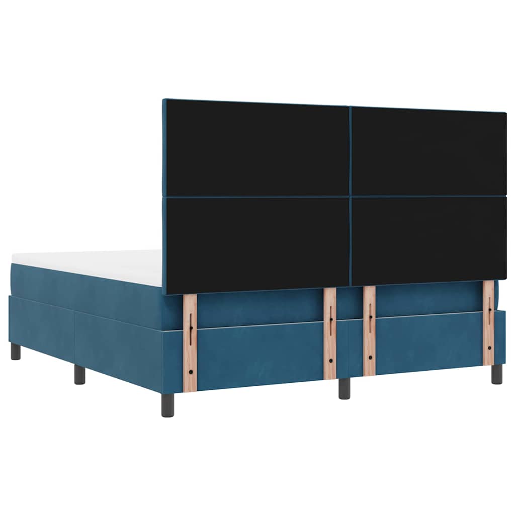 Letto a molle con testiera Blu scuro 200 x 180 cm Velluto | homemem39