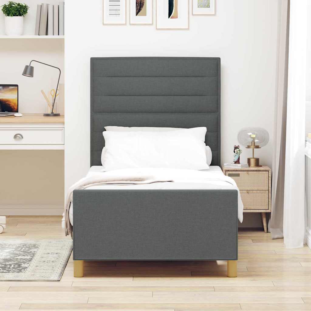Struttura del letto Grigio scuro 80 x 200 cm Tessuto