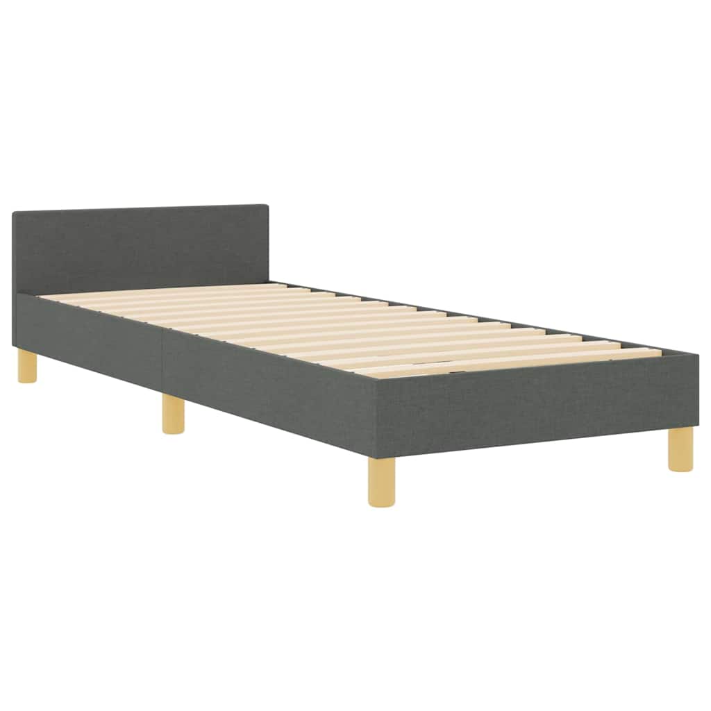 Struttura del letto Grigio scuro 80 x 200 cm Tessuto | homemem39