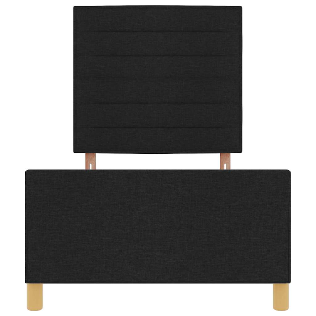 Struttura del letto con testiera Nero 80 x 200 cm Tessuto | homemem39