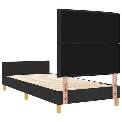 Struttura del letto con testiera Nero 90 x 190 cm Tessuto | homemem39