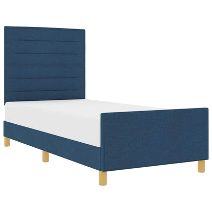 Struttura del letto con testiera Blu 90 x 190 cm Tessuto | homemem39