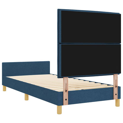 Struttura del letto con testiera Blu 90 x 190 cm Tessuto | homemem39
