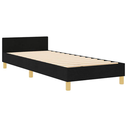 Struttura del letto con testiera Nero 90 x 200 cm Tessuto | homemem39