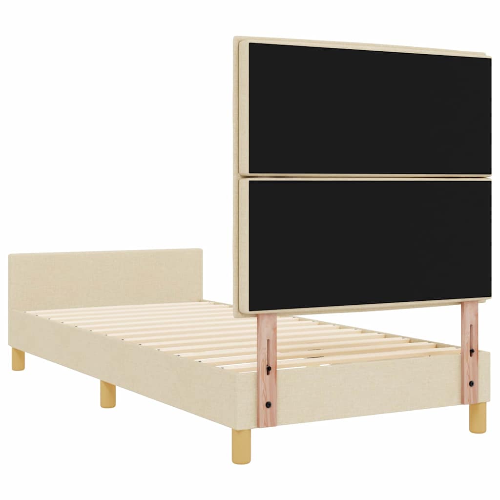 Struttura del letto con testiera Crema 90 x 200 cm Tessuto | homemem39