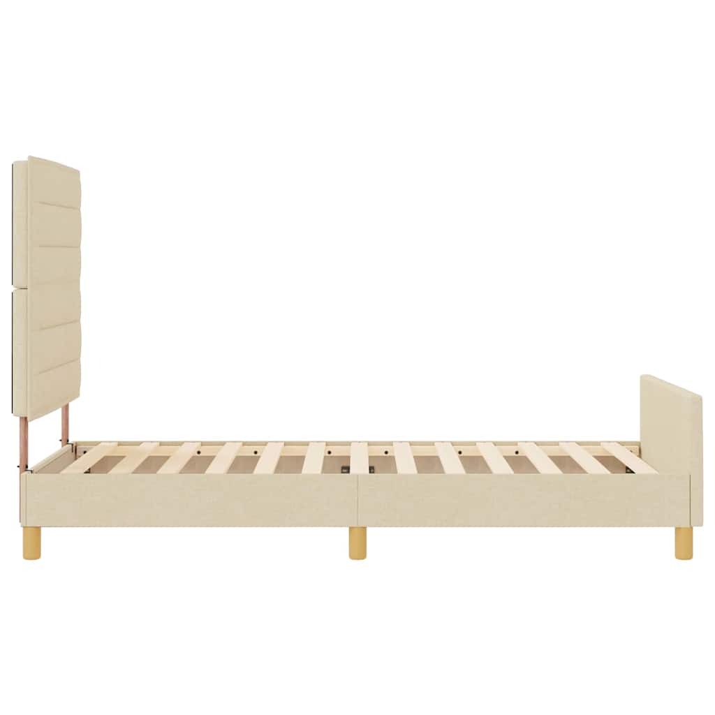 Struttura del letto con testiera Crema 90 x 200 cm Tessuto | homemem39