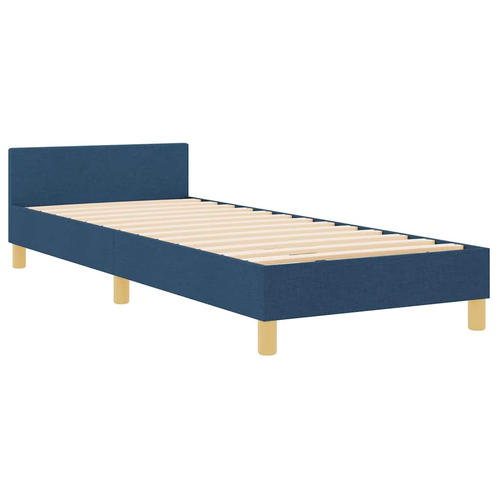 Struttura del letto con testiera Blu 90 x 200 cm Tessuto | homemem39