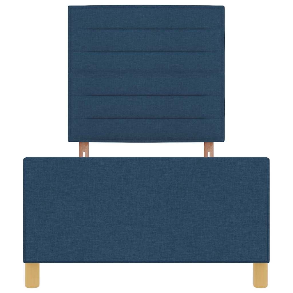Struttura del letto con testiera Blu 90 x 200 cm Tessuto | homemem39