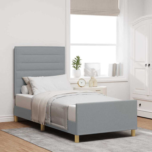 Struttura del letto Grigio chiaro 100 x 200 cm Tessuto | homemem39