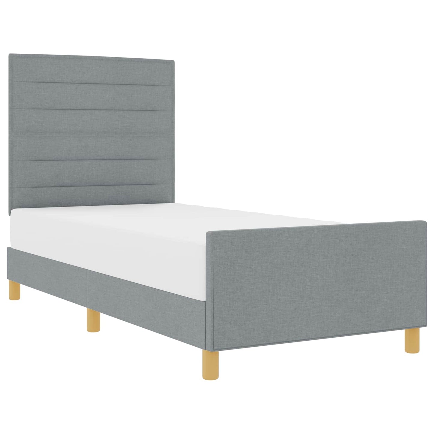Struttura del letto Grigio chiaro 100 x 200 cm Tessuto | homemem39