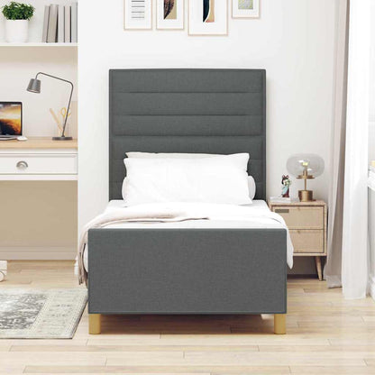 Struttura del letto Grigio scuro 100 x 200 cm Tessuto | homemem39