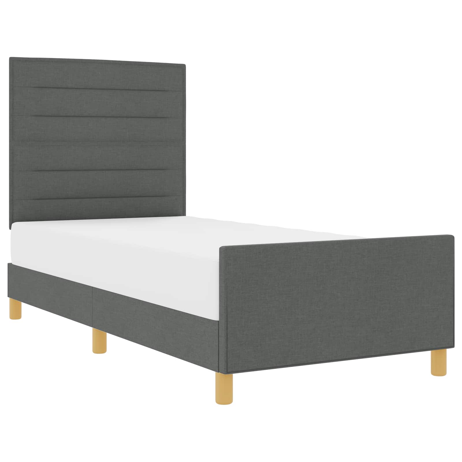 Struttura del letto Grigio scuro 100 x 200 cm Tessuto | homemem39