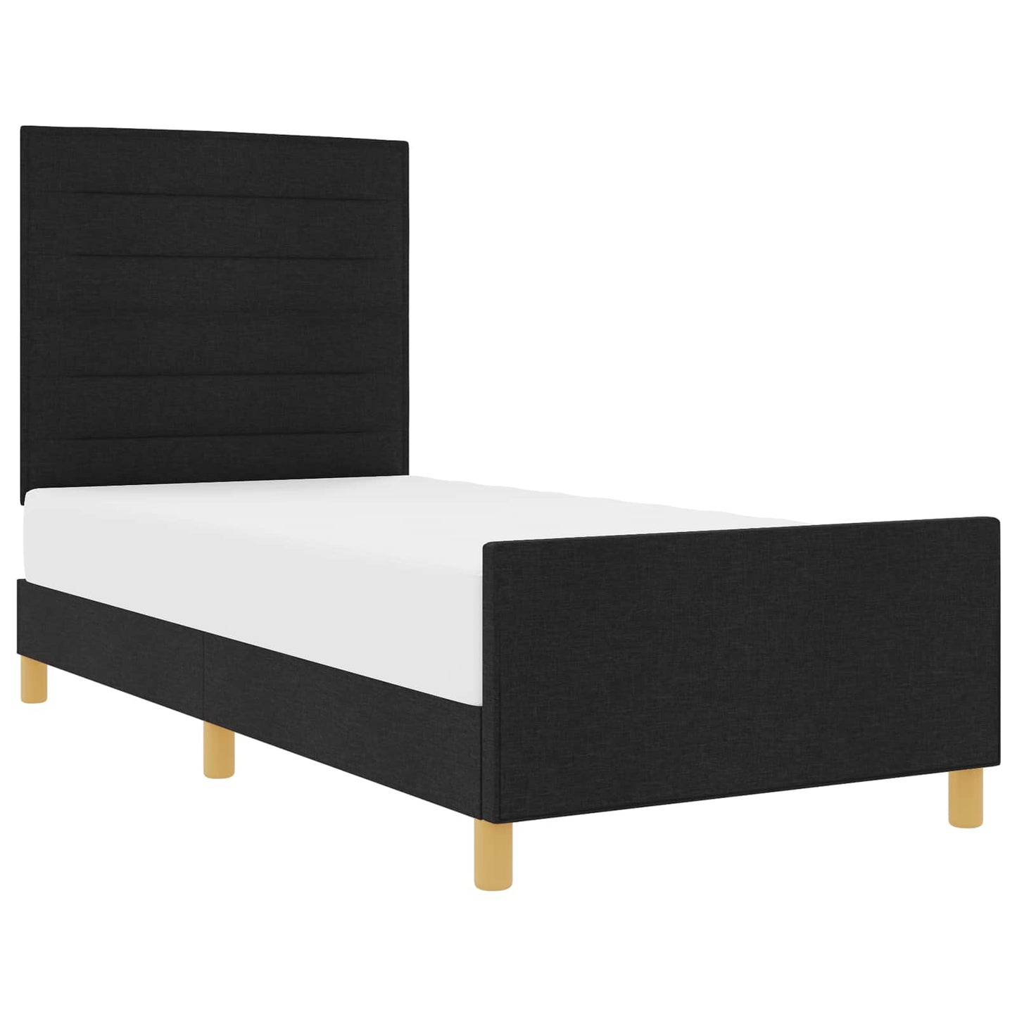 Struttura del letto con testiera Nero 100 x 200 cm Tessuto | homemem39