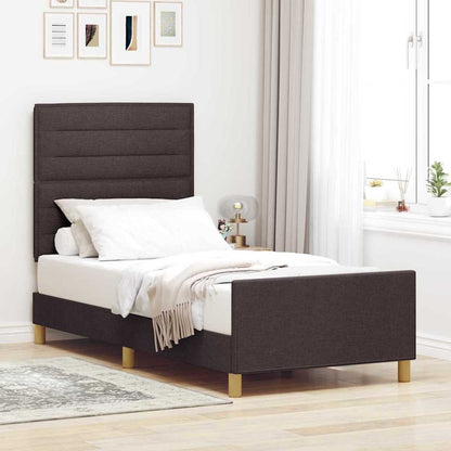 Struttura del letto Marrone scuro 100 x 200 cm Tessuto | homemem39