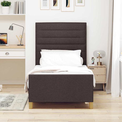 Struttura del letto Marrone scuro 100 x 200 cm Tessuto | homemem39