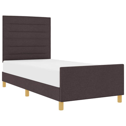 Struttura del letto Marrone scuro 100 x 200 cm Tessuto | homemem39