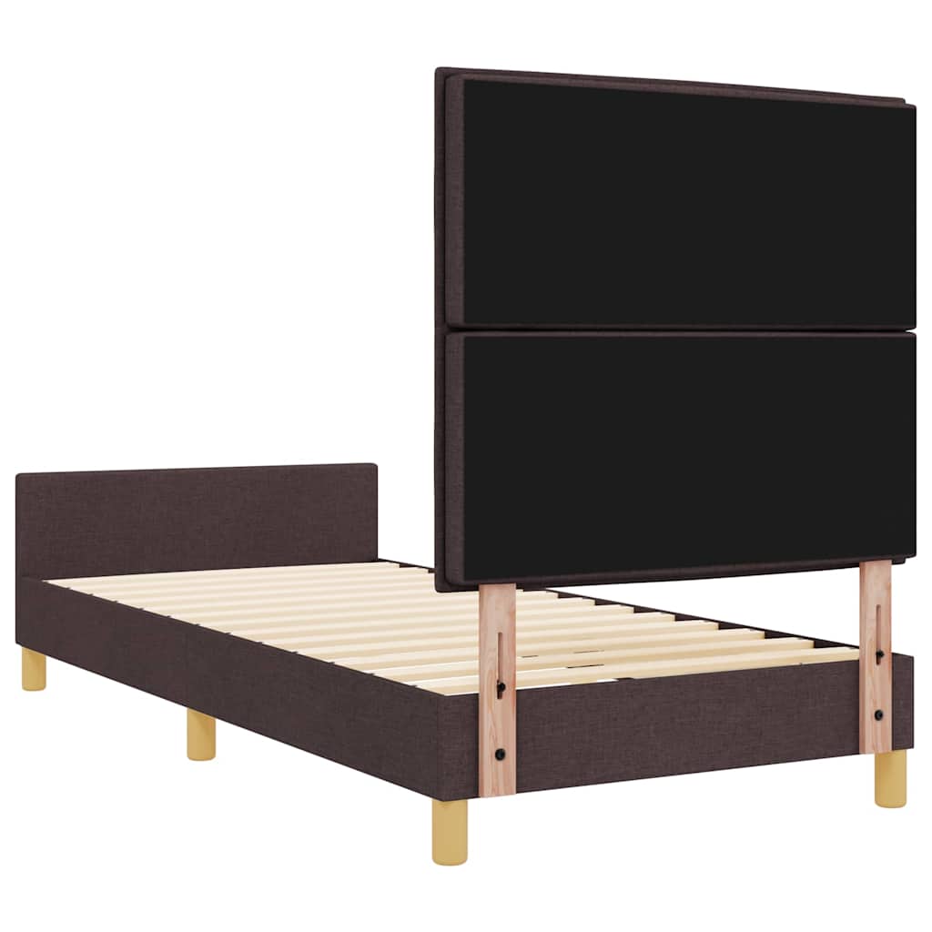 Struttura del letto Marrone scuro 100 x 200 cm Tessuto | homemem39