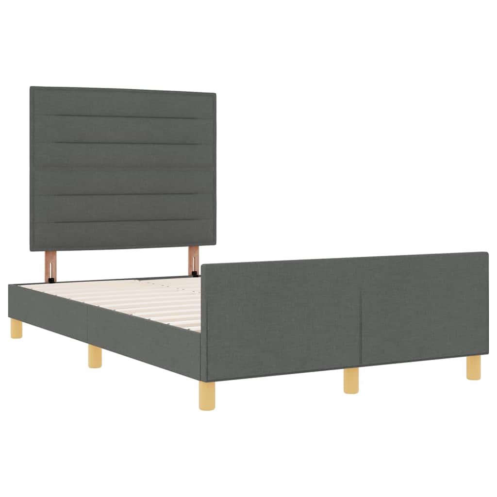 Struttura del letto Grigio scuro 120 x 190 cm Tessuto | homemem39