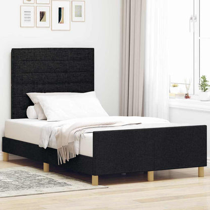 Struttura del letto con testiera Nero 120 x 190 cm Tessuto | homemem39