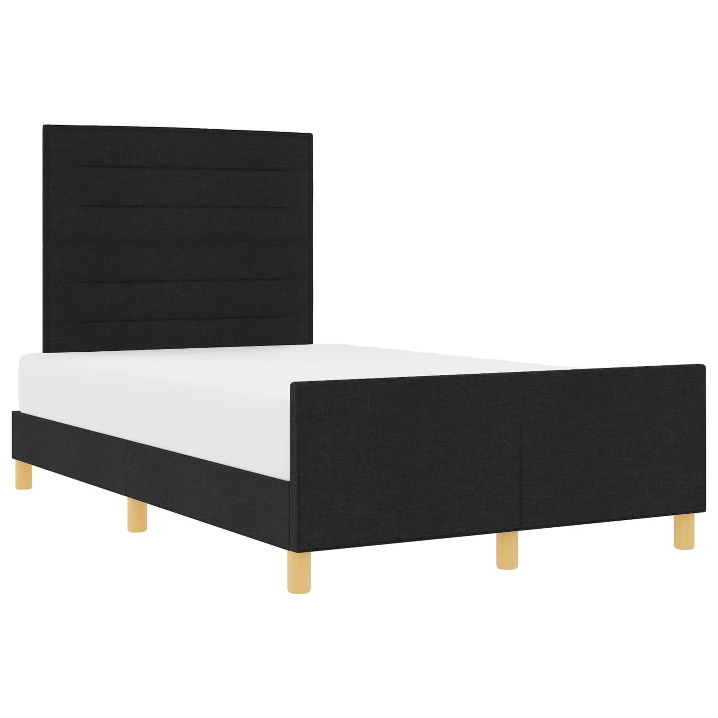 Struttura del letto con testiera Nero 120 x 190 cm Tessuto | homemem39