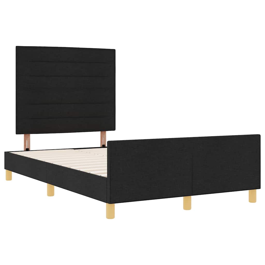 Struttura del letto con testiera Nero 120 x 190 cm Tessuto | homemem39