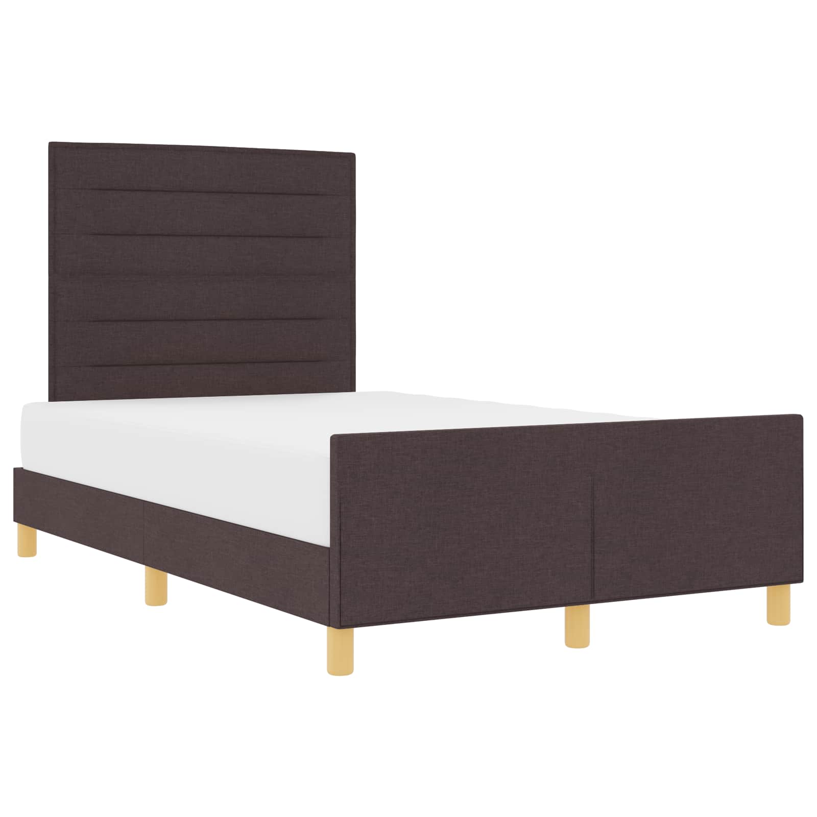 Struttura del letto Marrone scuro 120 x 190 cm Tessuto | homemem39