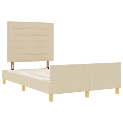 Struttura del letto con testiera Crema 120 x 190 cm Tessuto | homemem39