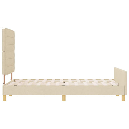 Struttura del letto con testiera Crema 120 x 190 cm Tessuto | homemem39