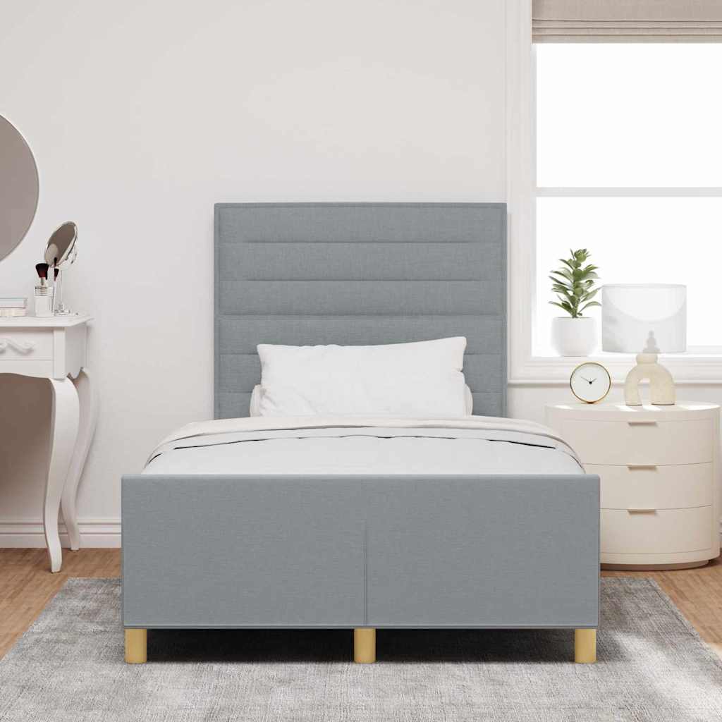 Struttura del letto Grigio chiaro 120 x 200 cm Tessuto | homemem39