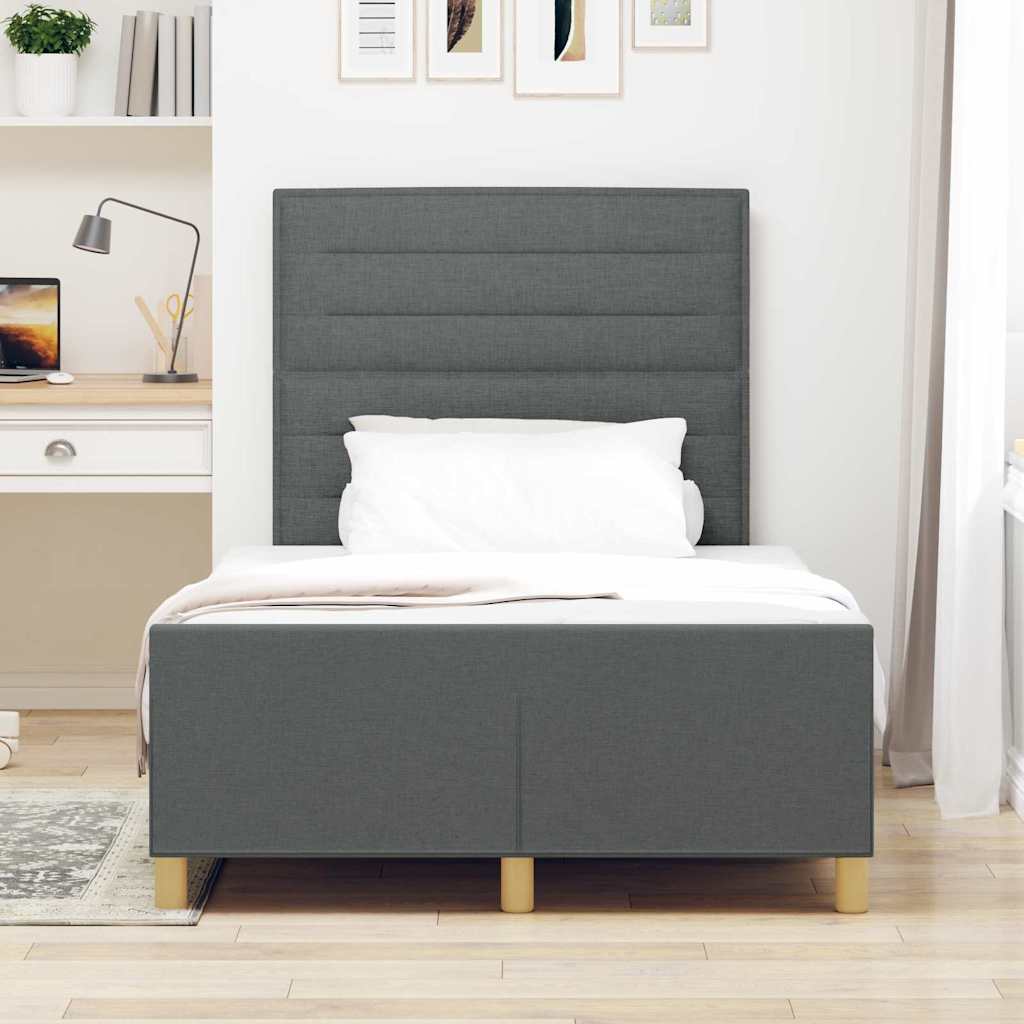 Struttura del letto Grigio scuro 120 x 200 cm Tessuto | homemem39