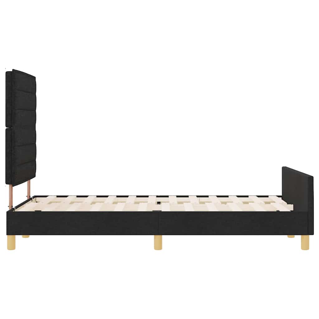 Struttura del letto con testiera Nero 120 x 200 cm Tessuto | homemem39