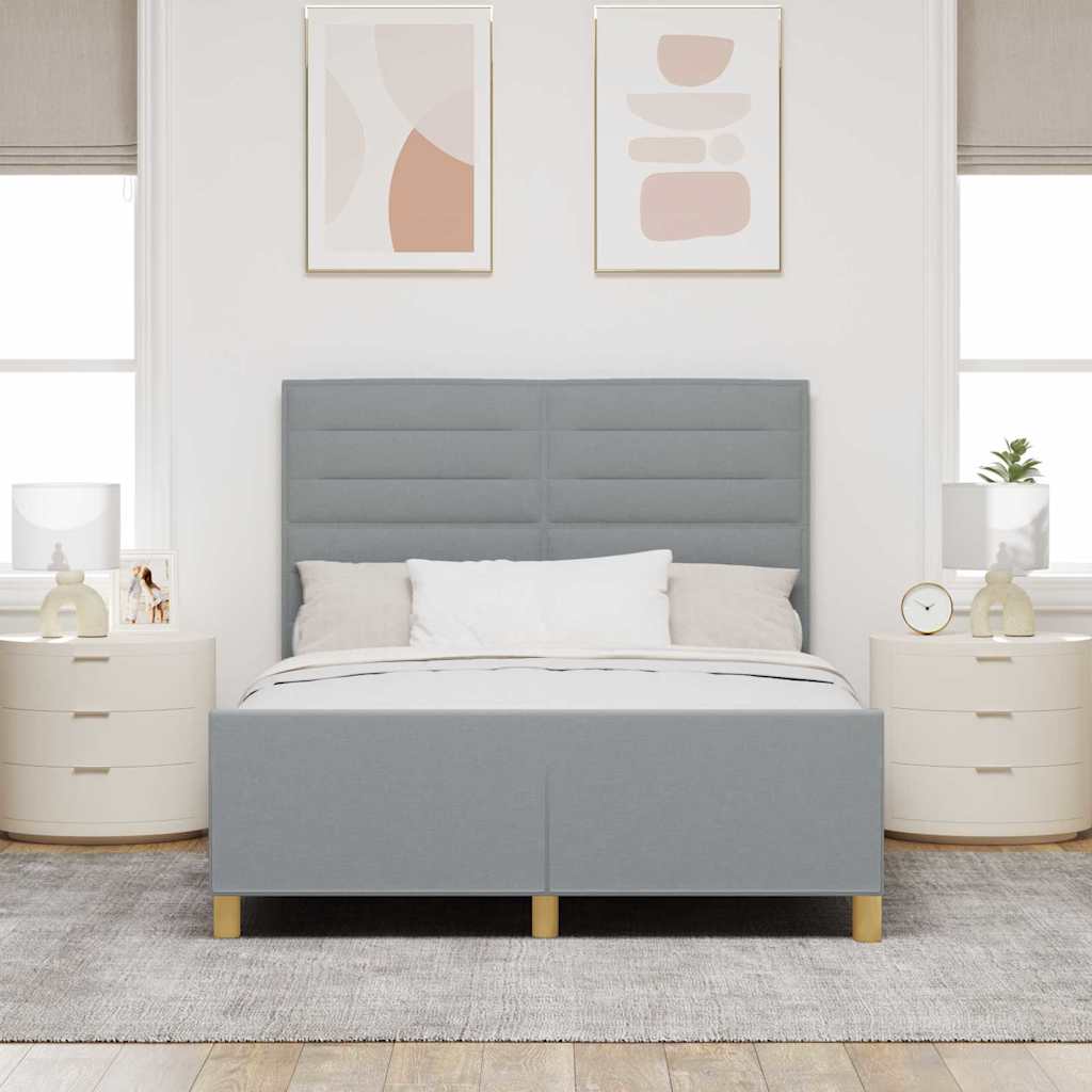 Struttura del letto Grigio chiaro 140 x 190 cm Tessuto | homemem39