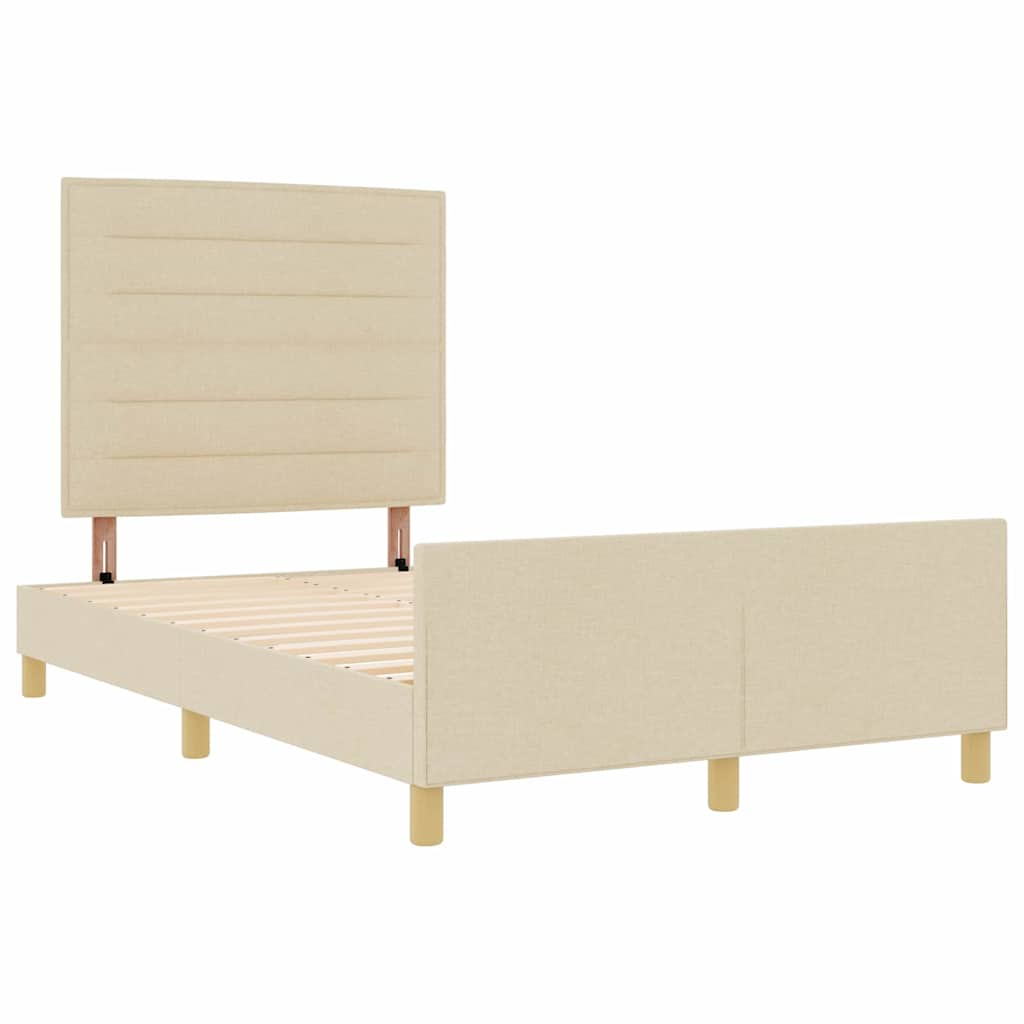 Struttura del letto con testiera Crema 140 x 190 cm Tessuto | homemem39