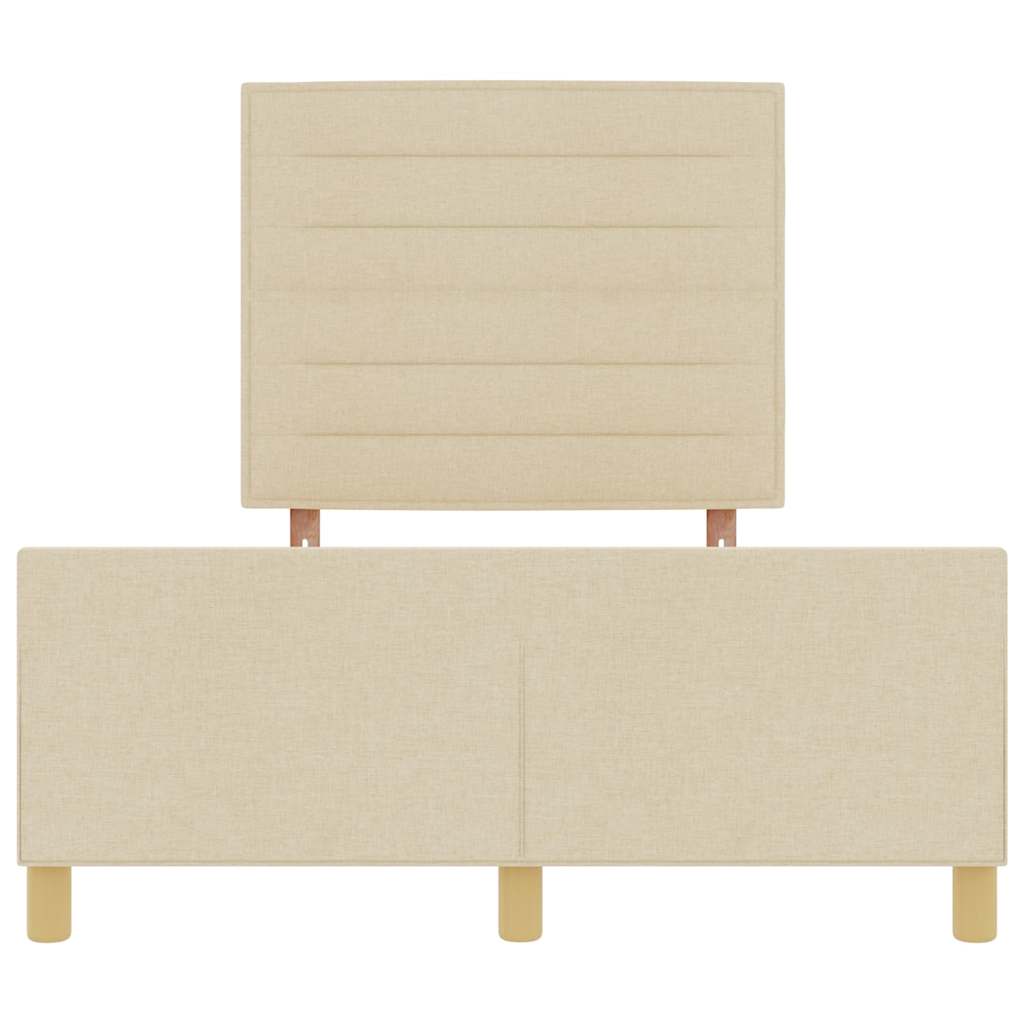 Struttura del letto con testiera Crema 140 x 190 cm Tessuto | homemem39