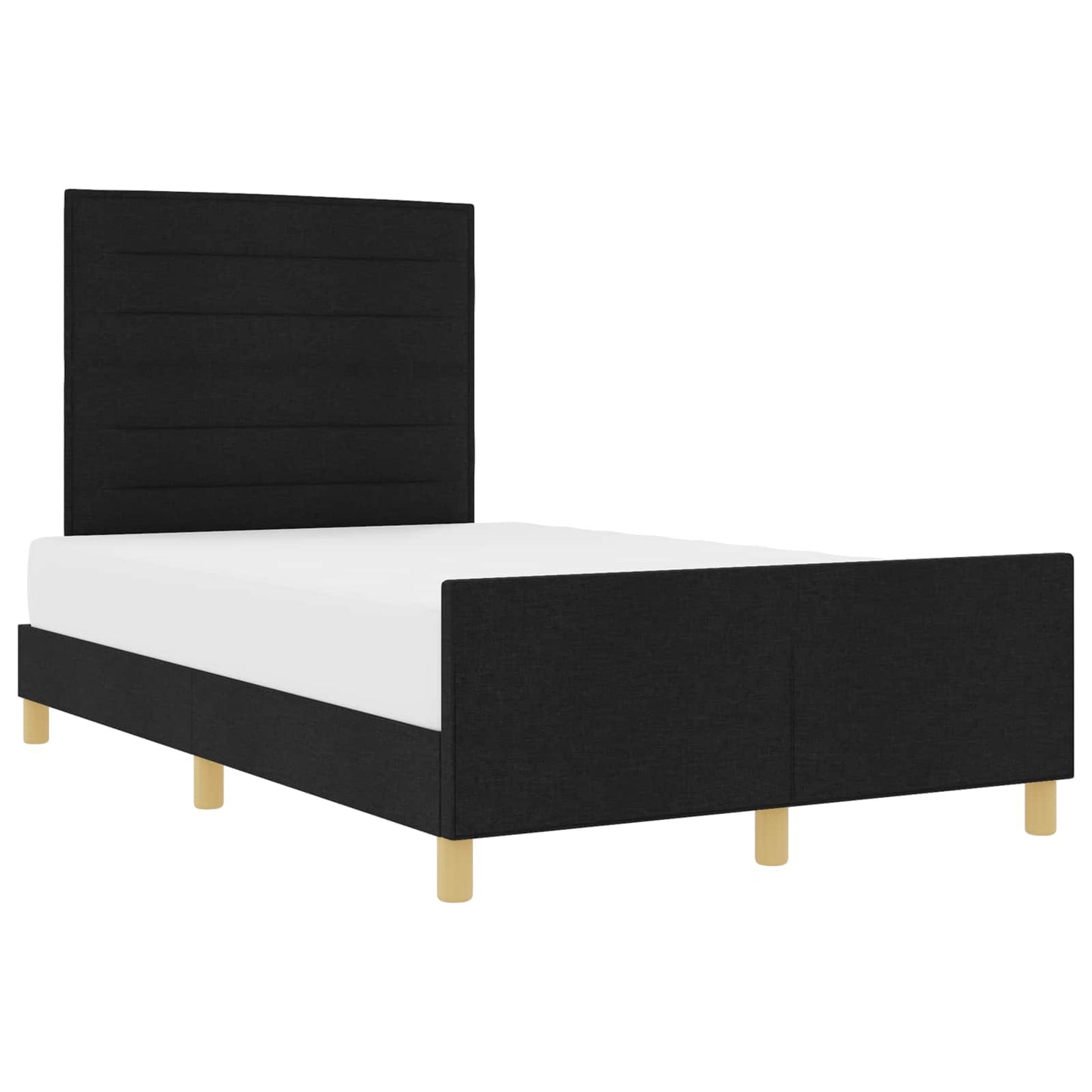 Struttura del letto con testiera Nero 140 x 200 cm Tessuto | homemem39