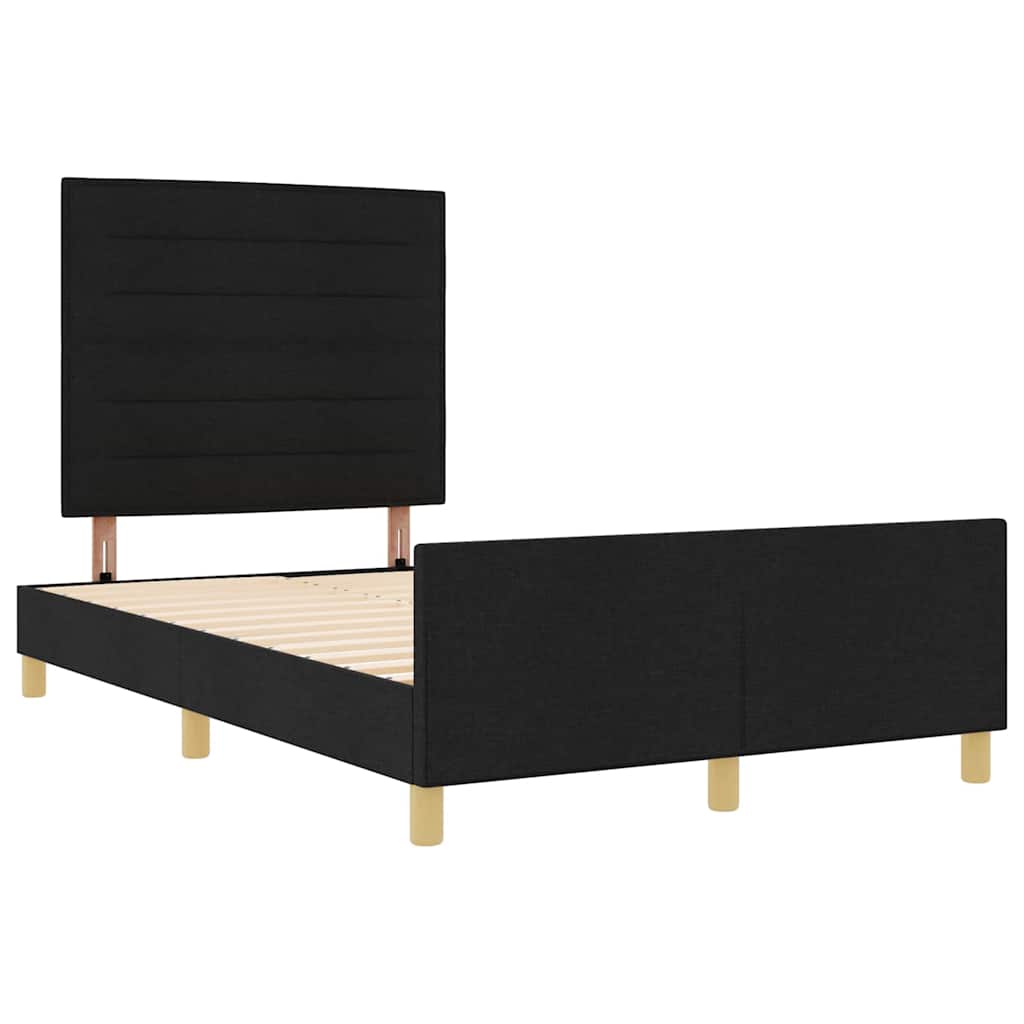 Struttura del letto con testiera Nero 140 x 200 cm Tessuto | homemem39