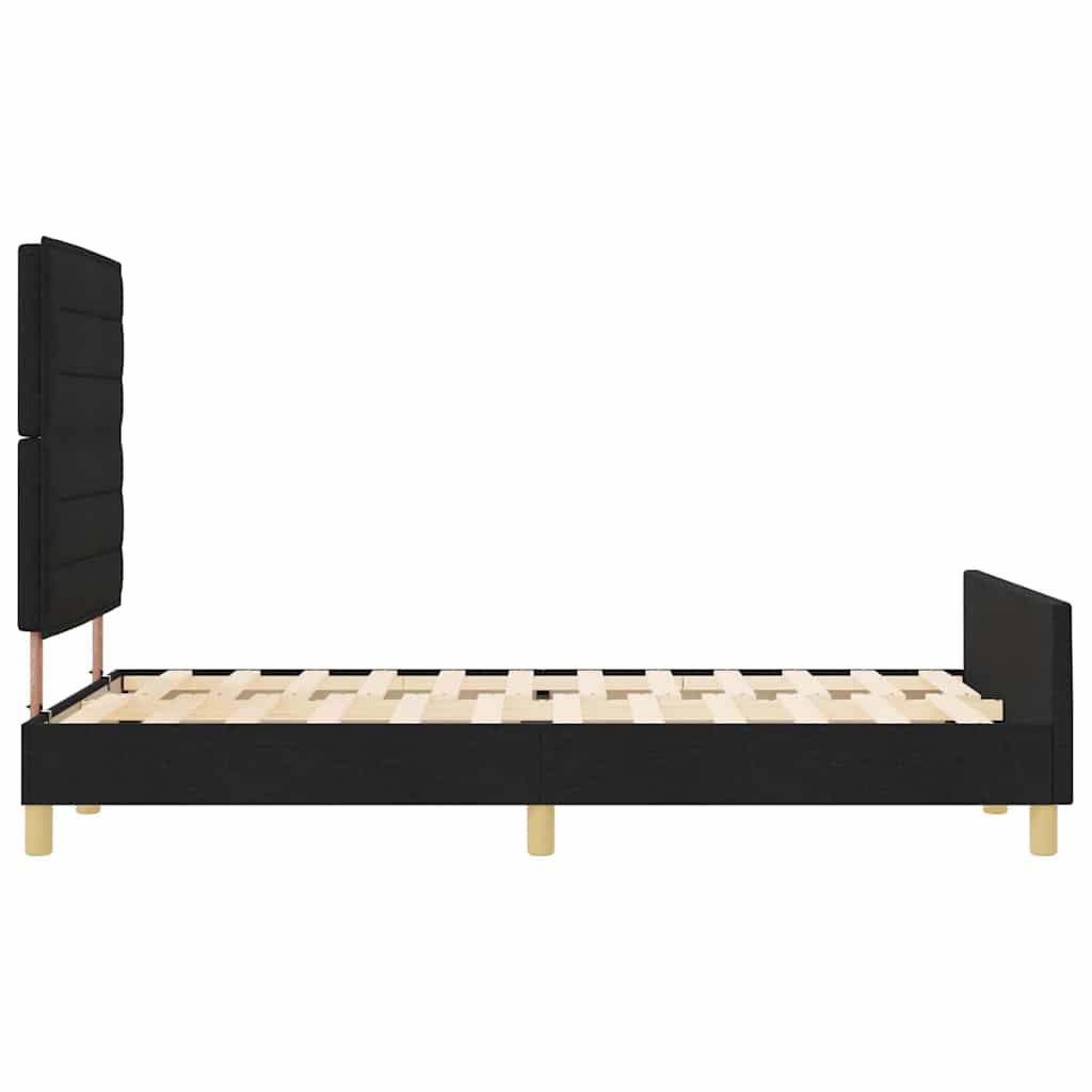 Struttura del letto con testiera Nero 140 x 200 cm Tessuto | homemem39