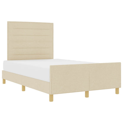 Struttura del letto con testiera Crema 140 x 200 cm Tessuto | homemem39