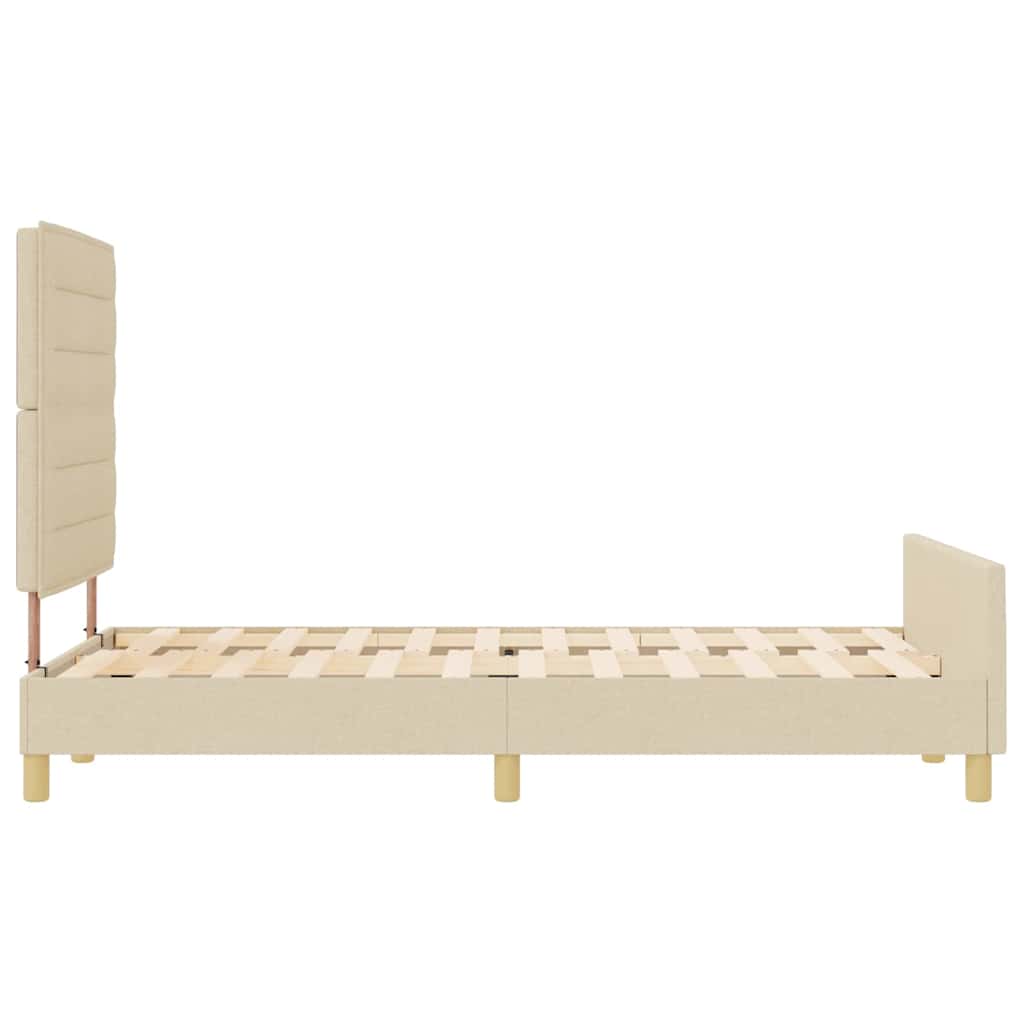 Struttura del letto con testiera Crema 140 x 200 cm Tessuto | homemem39