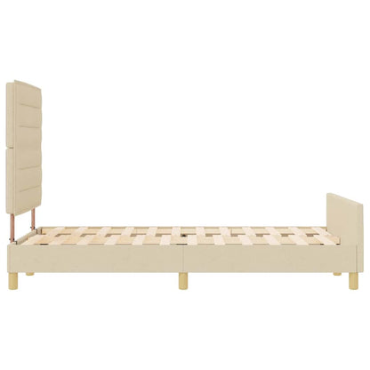 Struttura del letto con testiera Crema 140 x 200 cm Tessuto | homemem39