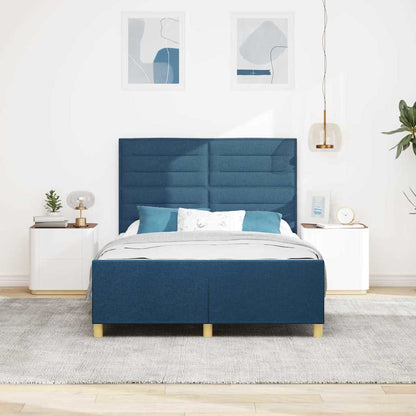 Struttura del letto con testiera Blu 140 x 200 cm Tessuto | homemem39