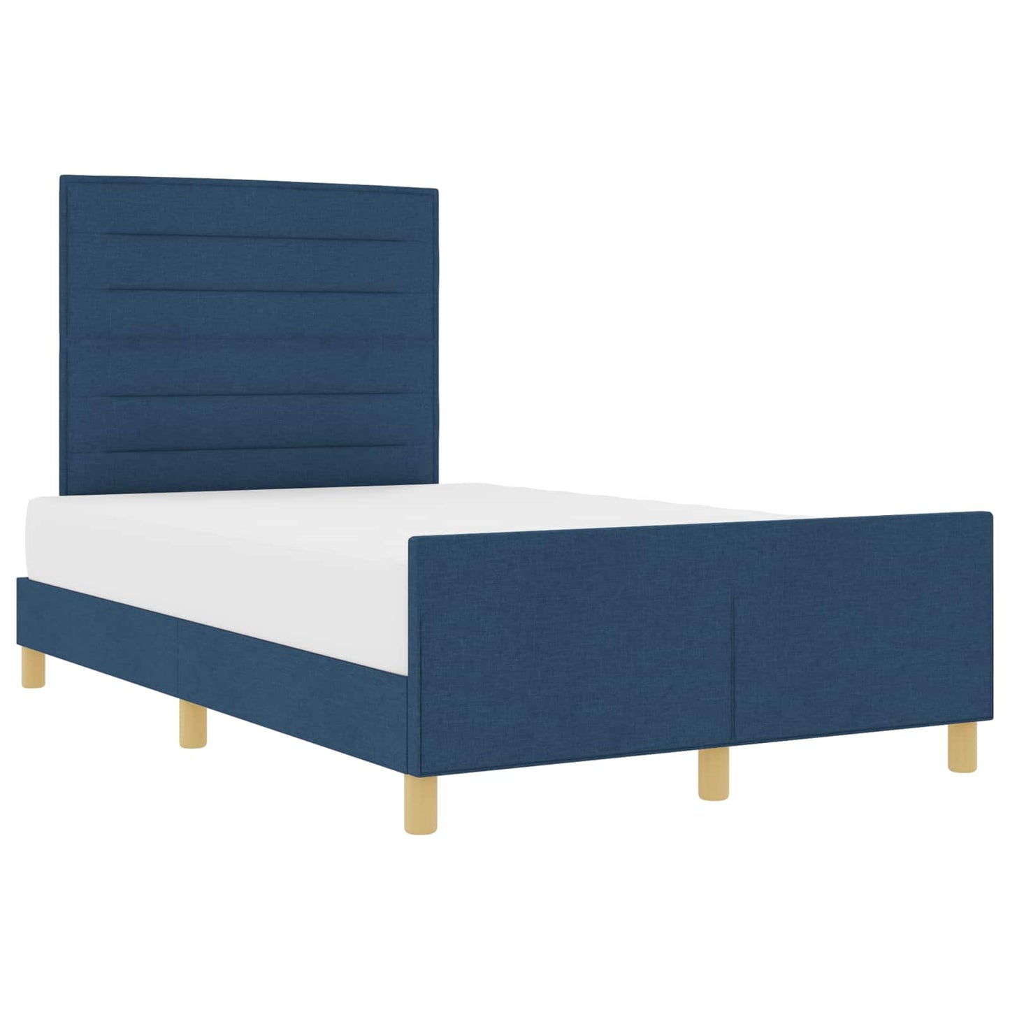 Struttura del letto con testiera Blu 140 x 200 cm Tessuto | homemem39