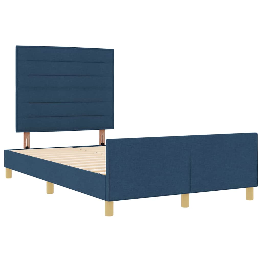 Struttura del letto con testiera Blu 140 x 200 cm Tessuto | homemem39